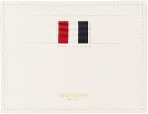 Thom Browne White RWB Diagonal Embroidery Card Holder - Thom Browne White RWB Diagonal Broderie Titulaire - Thom Browne 화이트 RWB 대각선 자수 카드 홀더