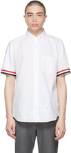 Thom Browne White Seersucker Funmix Short Sleeve Shirt - Thom Browne White Sersersucker Funmix Shirt à manches courtes - Thom Browne White Seersucker Funmix 짧은 소매 셔츠