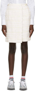 Thom Browne White Tweed Bermuda Wrap Skort - Thom Browne Blanc Tweed Bermuda Wrap Skort - Thom Browne White Tweed Bermuda 포장 Skort.