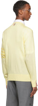 Thom Browne Yellow Classic 4-Bar Sweater