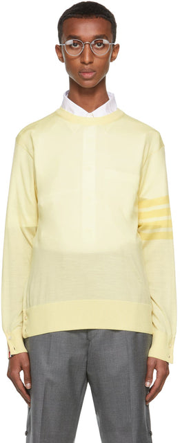 Thom Browne Yellow Classic 4-Bar Sweater - Thom Browne Yellow Yellow Classic Sweater 4 bar - Thom Browne 옐로우 클래식 4 - 바 스웨터