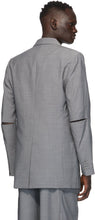 Tibi Grey Cut-Out Long Blazer