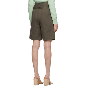 Tibi Khaki Gabardine Stella Shorts