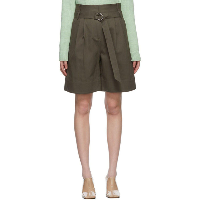 Tibi Khaki Gabardine Stella Shorts