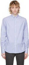 Tiger of Sweden Blue Striped Fenald Shirt - Tigre de la chemise Fenald rayée bleue en Suède - 스웨덴의 호랑이 파란색 스트라이프 Fenald 셔츠