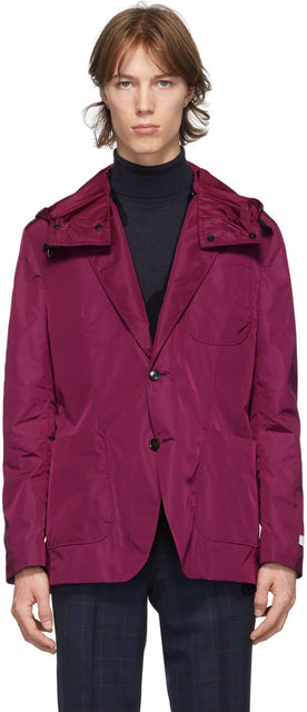 Tiger of Sweden SSENSE Exclusive Purple Veltlin 2.0 Hooded Blazer - Tigre de Suède Ssense exclusive Villet Veltlin 2.0 Blazer à capuche - 스웨덴 Ssense 독점 보라색 Veltlin 2.0 후드 블레이저의 호랑이