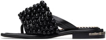 Toga Pulla Black Beads Flat Sandals
