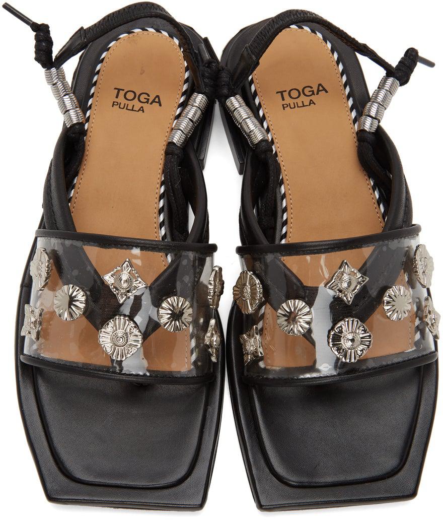 Toga Pulla Black Clear Strap Sandals
