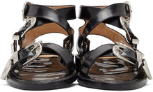 Toga Pulla Black Four Buckle Western Sandals