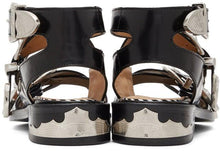 Toga Pulla Black Four Buckle Western Sandals