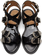 Toga Pulla Black Four Buckle Western Sandals