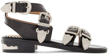 Toga Pulla Black Four Buckle Western Sandals - Toga Pulla Sandales Western Western Quatre Boucle - Toga Pulla Black 4 버클 웨스턴 샌들