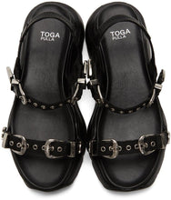 Toga Pulla Black Sporty Platform Sandals