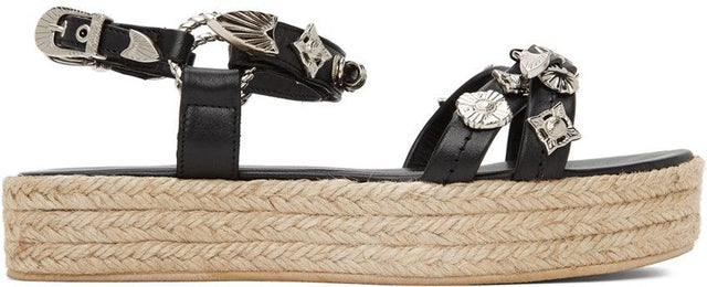 Toga Pulla Black Studded Platform Sandals - Sandales à plate-forme cloutée Noir Toga Pulla - Toga Pulla Black 박힌 플랫폼 샌들