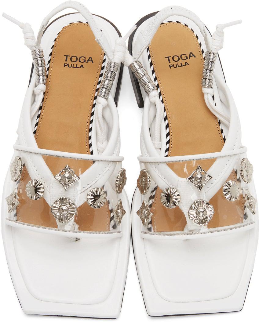 Toga Pulla White Clear Strap Sandals
