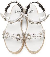 Toga Pulla White Studded Platform Sandals