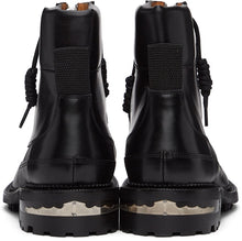 Toga Virilis Black Leather Lace-Up Boots