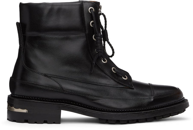 Toga Virilis Black Leather Lace-Up Boots - Bottes à lacets en cuir noir Virilis Toga - Toga Virilis 블랙 가죽 레이스 업 부츠