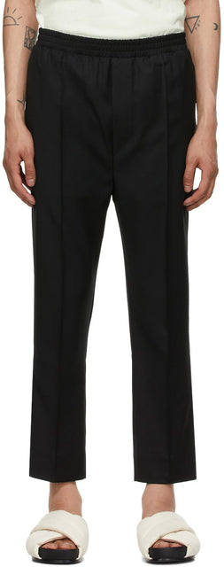 Tom Wood Black Wool Elastic Trousers - Pantalon élastique en laine noire de bois Tom Wood - 톰 나무 검은 양모 탄성 바지