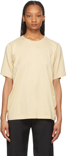 TotÃªme Beige Organic Oversized T-Shirt - T-shirt oversize bio beige Totãªme - TotÃ¡me 베이지 색 유기농 특대 티셔츠