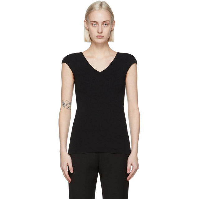 TotÃªme Black Cap Sleeve T-Shirt - T-shirt T-shirt Totãªme Black Cap Sleeve - TotÃ¡me 검은 모자 슬리브 티셔츠