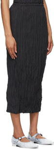 TotÃªme Black Silk Crinkled Slip Skirt