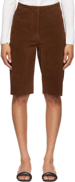 TotÃªme Brown Suede Shorts - Totãªme Marron Shorts - TotÃ¡me 갈색 스웨이드 반바지