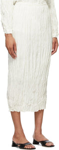 TotÃªme Off-White Silk Crinkled Slip Skirt