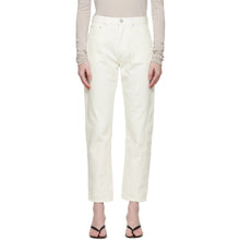 TotÃªme Off-White Twisted Seam Jeans - Totãªme Jeans de couture tordue blanc cassé - totÃ¡me 오프 화이트 트위스트 솔기 청바지