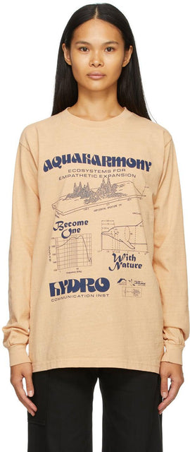 Total Luxury Spa Pink 'Aquaharmony' Long Sleeve T-Shirt - T-shirt à manches longues de luxe Total Spa rose 'AQUAHARMONY' - 총 럭셔리 스파 핑크 'Aquaharmony'긴 소매 티셔츠