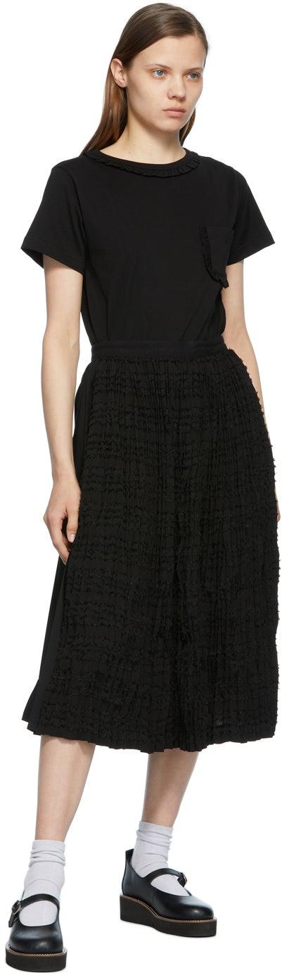 Tricot Comme des GarÃ§ons Black Ruffled Pocket T-Shirt