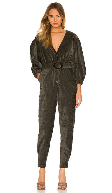 Tularosa Meira Jumpsuit in Dark Green Tularosa Meira Suit en vert foncé Tularosa Meira连身裤穿着深绿色