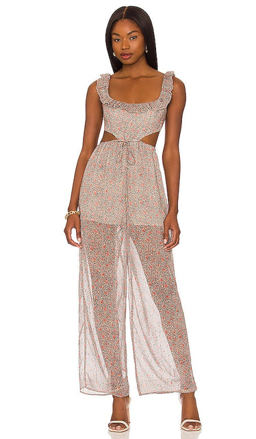 Tularosa Tatum Jumpsuit in Julian Floral in Taupe Tularosa tatum Jumps Cuit en Julian Floral à Taupe taupe的朱利安花卉中的Tularosa tatum连身裤