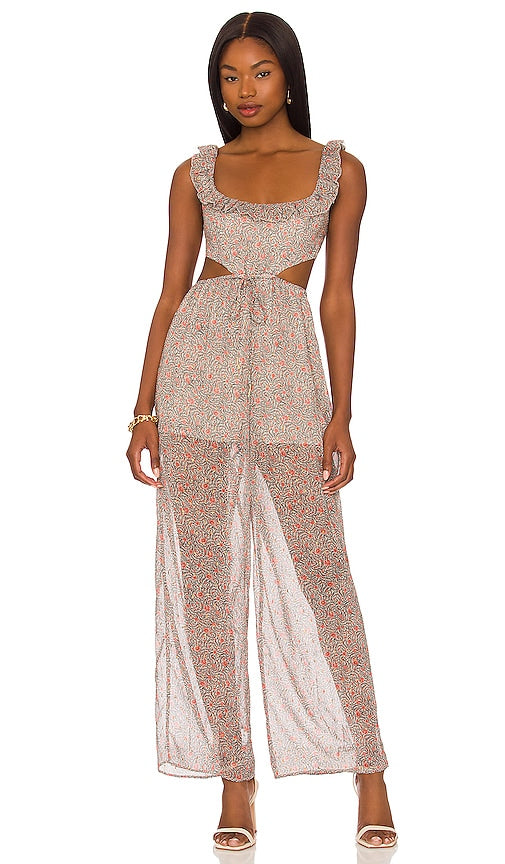 Tularosa Tatum Jumpsuit in Julian Floral in Taupe Tularosa tatum Jumps Cuit en Julian Floral à Taupe taupe的朱利安花卉中的Tularosa tatum连身裤