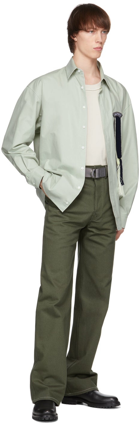 UNIFORME Grey Oversized Scouts Ribbon Shirt