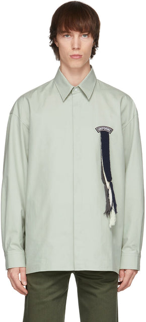 UNIFORME Grey Oversized Scouts Ribbon Shirt - Chemise de ruban scouts surdimensionné gris uniforme - 균일 한 회색 대형 스카우트 리본 셔츠