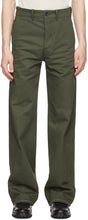 UNIFORME Khaki High Hems Contrasted Trousers - Uniforme Khaki Hey Hems Pantalon contrasté - 균일 한 카키색 높은 헴은 바지를 대조했다