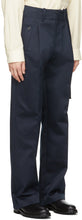 UNIFORME Navy Wide Leg Pleated Cargo Pants