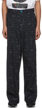 Undercover Black Cotton Check Trousers - Pantalon de vérification du coton noir sous couverture - 흑백 검은면 체크 바지