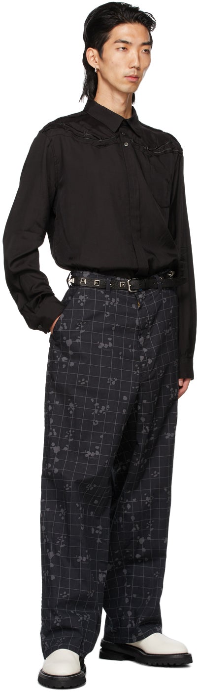 Undercover Black Cotton Western Shirt