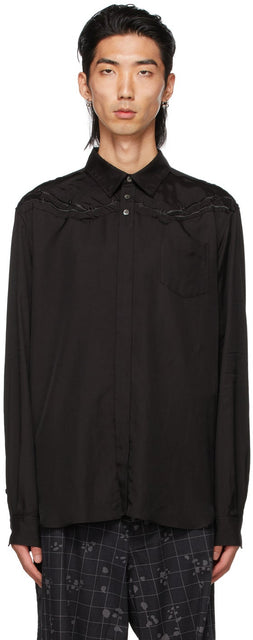 Undercover Black Cotton Western Shirt - Chemise occidentale en coton noir sous couverture - 흑인 코튼 웨스턴 셔츠