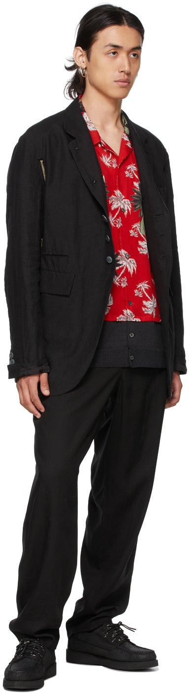 Undercover Black Linen Pin Blazer