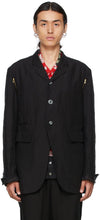 Undercover Black Linen Pin Blazer - Blazer en lin noir sous couverture - undercover 블랙 리넨 핀 블레이저