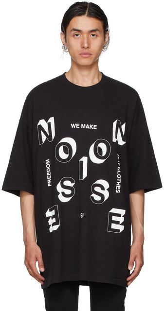 Undercover Black 'Noise' T-Shirt - T-shirt de bruit noir sous couverture - 흑인 '소음'티셔츠