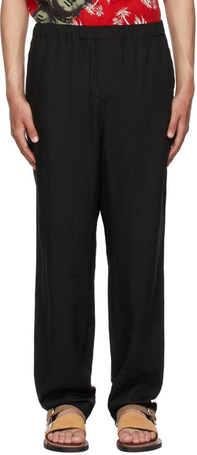 Undercover Black Rayon Trousers - Pantalon de rayonne noire sous couverture - 비둘기 블랙 레이온 바지