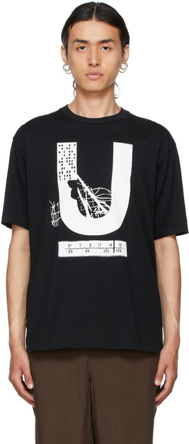 Undercover Black 'U' T-Shirt - T-shirt noir «U» noir - 비밀의 흑인 'U'티셔츠