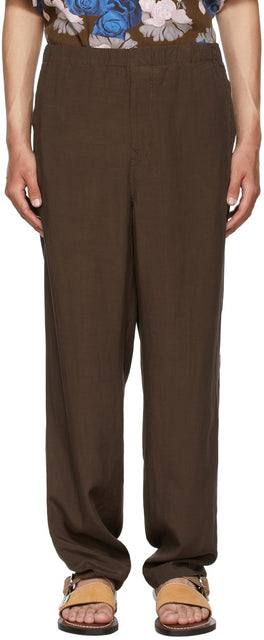 Undercover Brown Rayon Trousers - Pantalon de rayonne brun sous couverture - undercover 갈색 레이온 바지