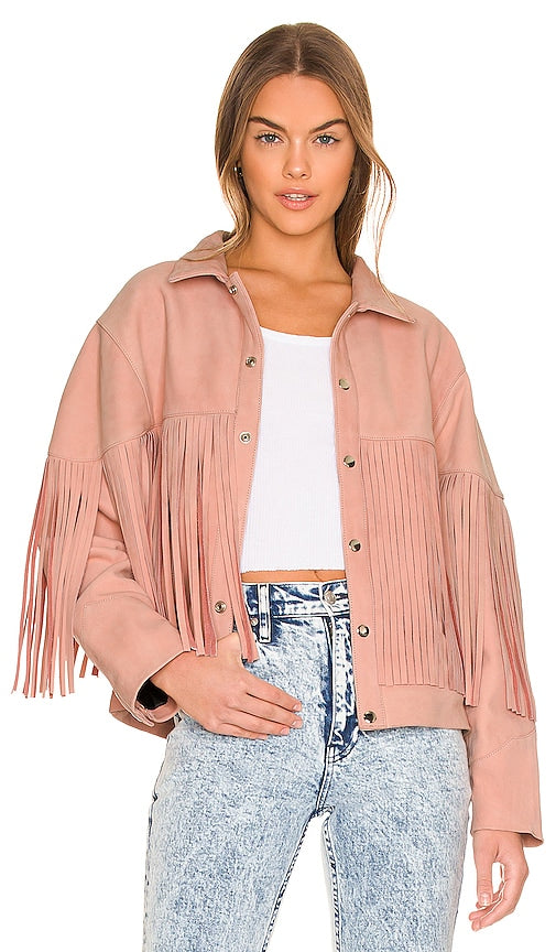 Understated Leather Howlin Moon Jacket in Rose Veste de lune howlin en cuir discret en rose 玫瑰的低调皮革霍林月亮夹克