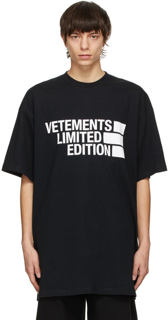 VETEMENTS Black Big Logo 'Limited Edition' T-Shirt - T-shirt T-shirt Bigo 'Limited Edition' Black Big Logo - vetements 검은 색 큰 로고 '한정판'티셔츠