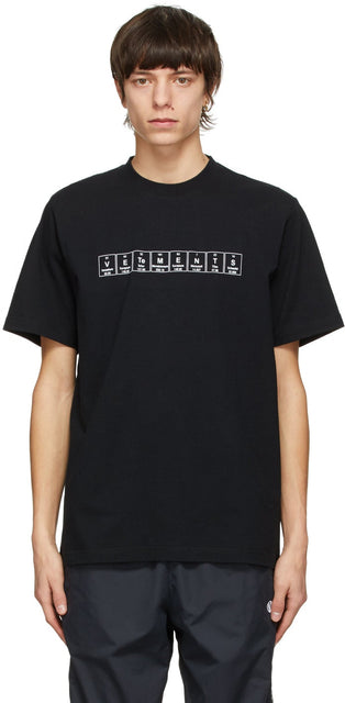 VETEMENTS Black Chemical Logo T-Shirt - Vitements T-shirt logo chimique noir - vetements 블랙 화학 로고 티셔츠